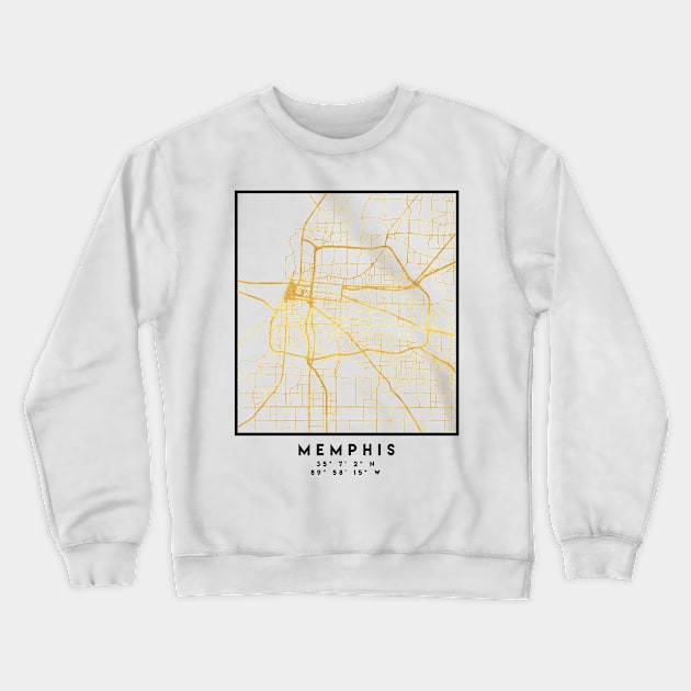 MEMPHIS TENNESSEE CITY STREET MAP ART Crewneck Sweatshirt by deificusArt